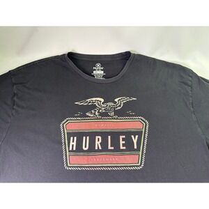 Hurley MCMXCIX Eagle Logo Graphic T-Shirt Black Men's 2XL Skate Surf Cotton Tee